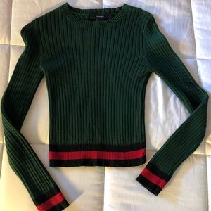 Green Ribbed Long Sleeve